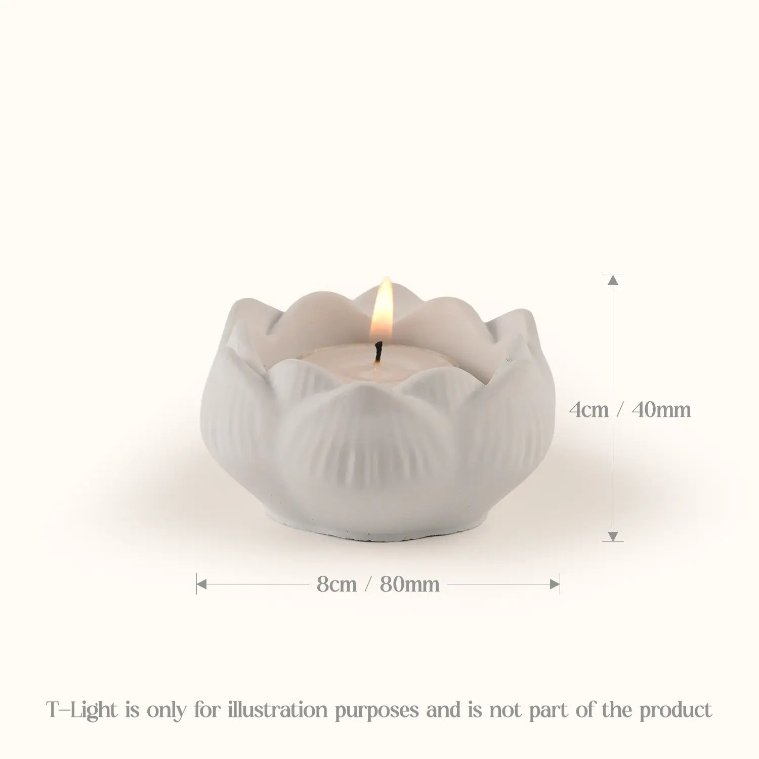 Ceramic Lotus Tealight Candle Holder (Sky Blue)
