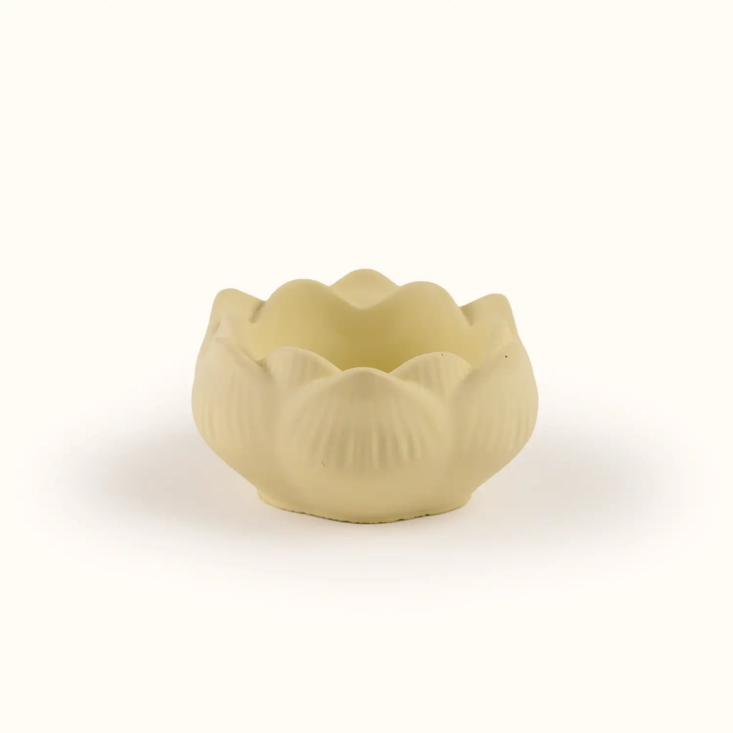 Ceramic Lotus Tealight Candle Holder (Sunshine Yellow)