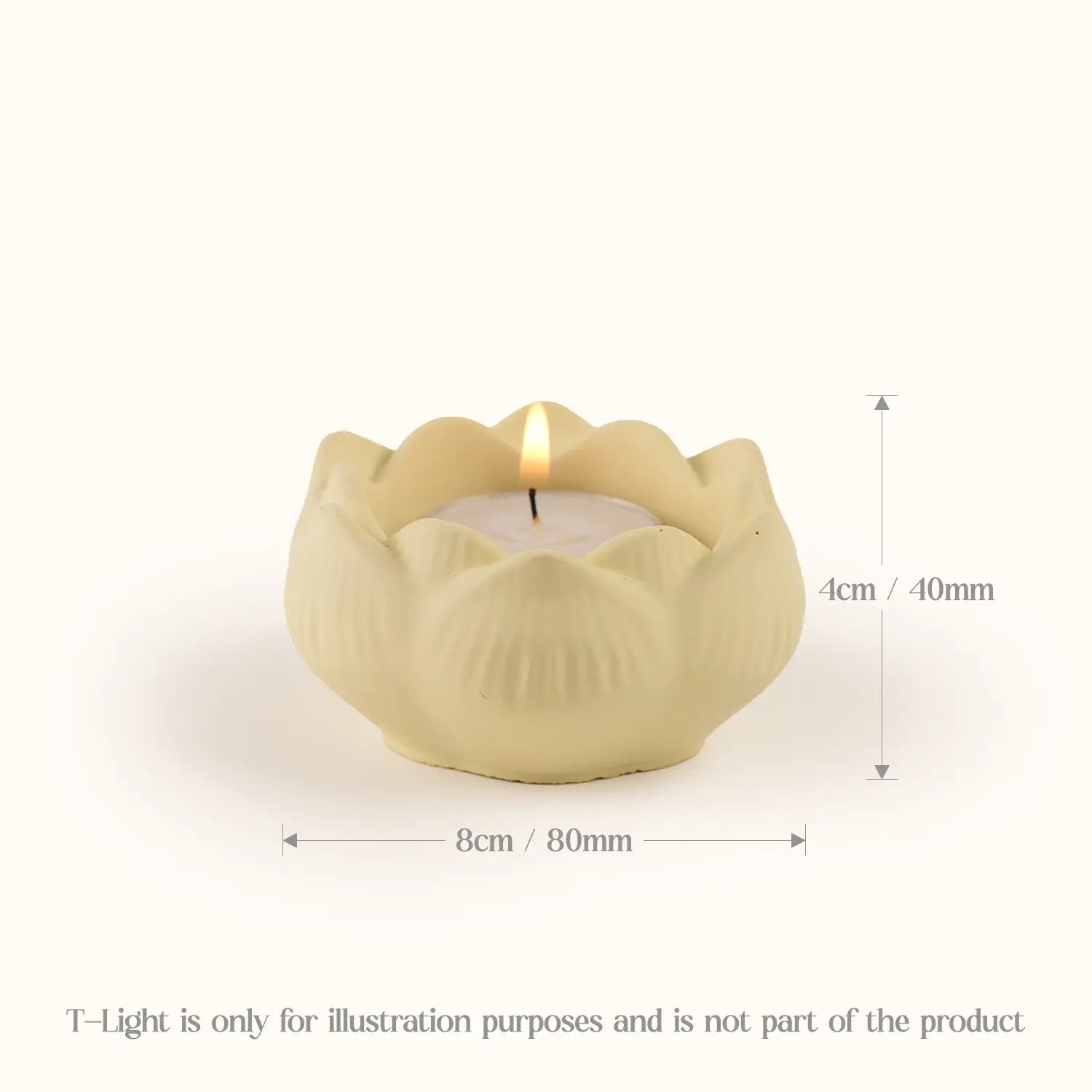 Ceramic Lotus Tealight Candle Holder (Sunshine Yellow)