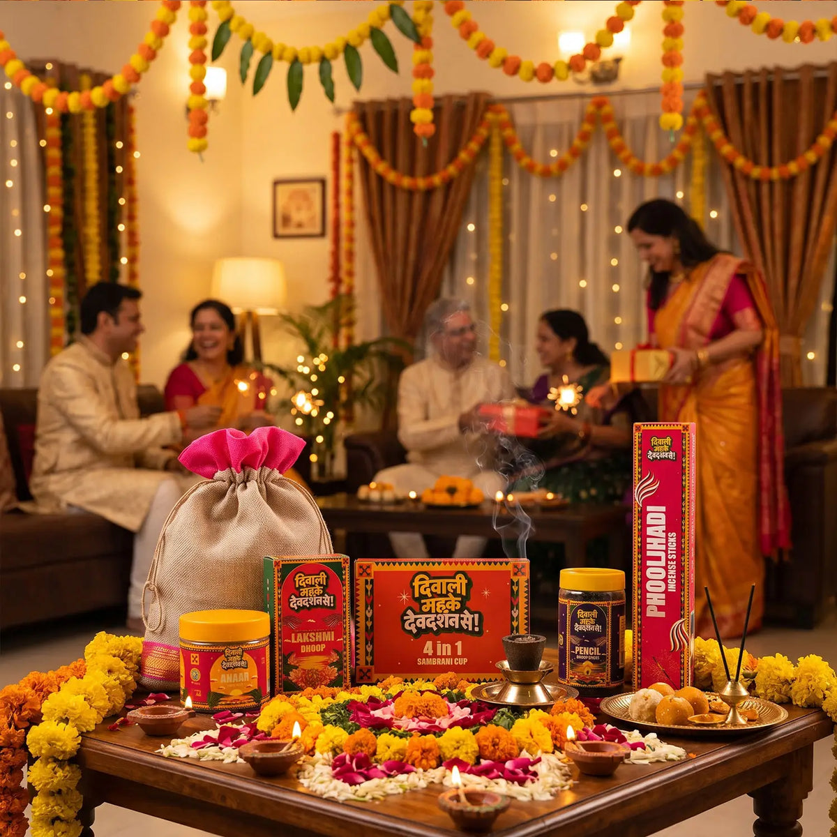 DevDarshan Diwali Gift Set Combo Pack with Potali for Festive Pooja and Gifting