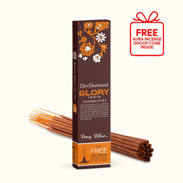 Glory India Incense Sticks with Free Dhoop Cones (80g)