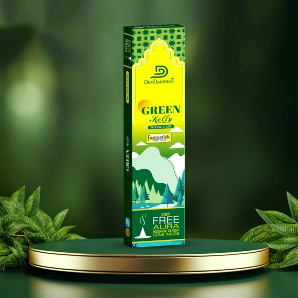Green Kelly Incense Sticks with Free Dhoop Cones (100g) - Image 3
