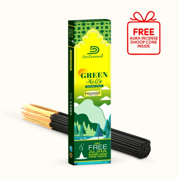 Green Kelly Incense Sticks with Free Dhoop Cones (100g)