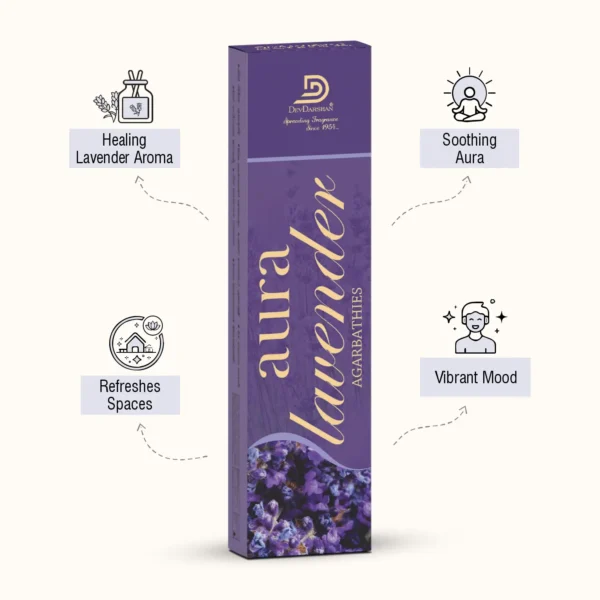 Aura Lavender Incense Sticks (100g) - Image 2