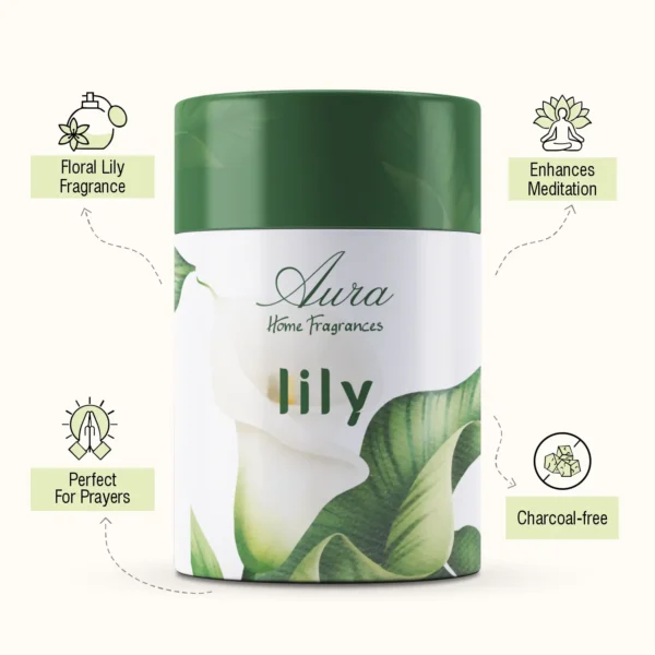 Aura Lily Dhoop Cone Tube Pack (150g) - Image 2