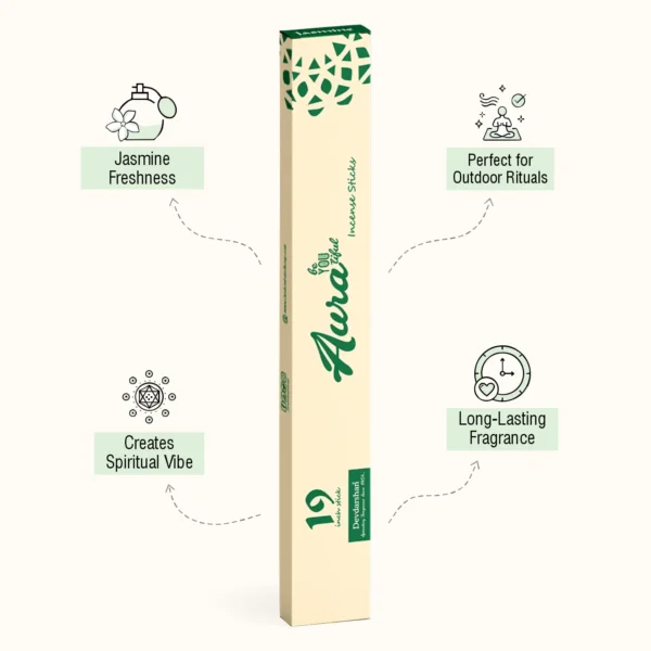 Aura Jasmine Long Incense Sticks (10 Sticks) - Image 2