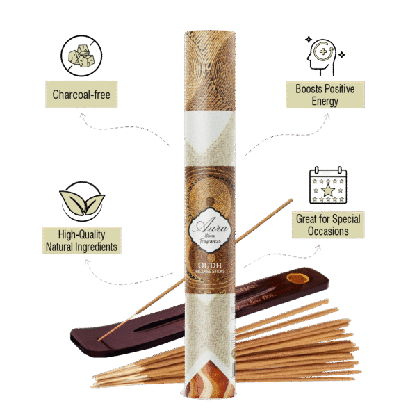 Aura Oudh Incense Sticks Tube Pack (40 Sticks) - Image 3
