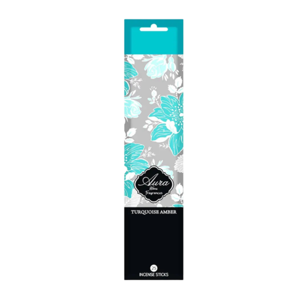 Aura Turquoise Amber Incense Sticks Sleeve Pack (25 Sticks)