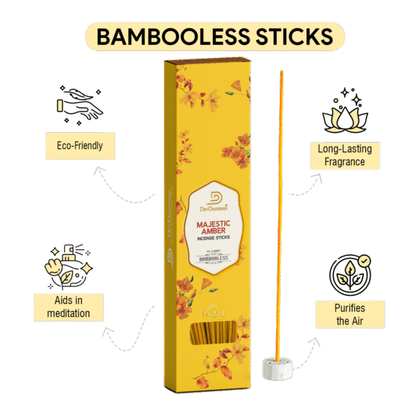 Majestic Amber Bambooless Incense Sticks (40 Sticks) - Image 2
