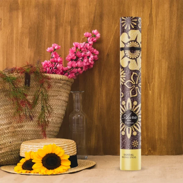 Aura Sandal Incense Sticks Tube Pack (40 Sticks) - Image 3