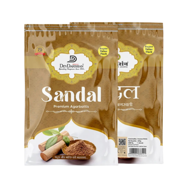 Sandal Premium Incense Sticks Pouch (400g) - Image 2