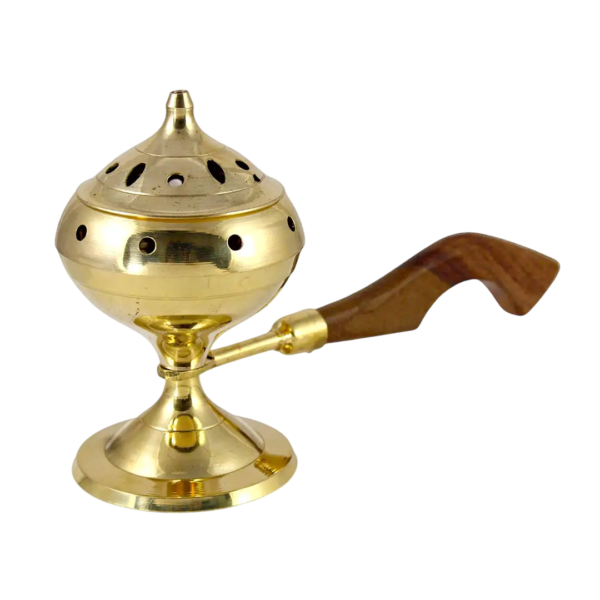 Lubaan Daan Incense Burner (Size No 2) with Wooden Handle - Image 3